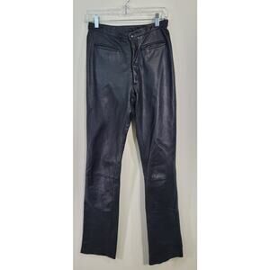 Wilson’s Leather Maxima Women’s Genuine Leather Pants Black Raw Hem Size 6 Biker